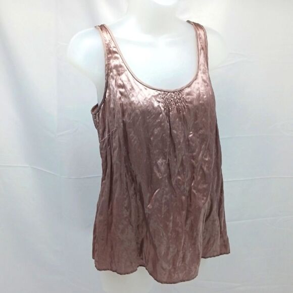 NWOT J. Crew Metallic Silk Smocked Tunic Top Tank Women's 12P Whimsygoth. Femine - Picture 1 of 7